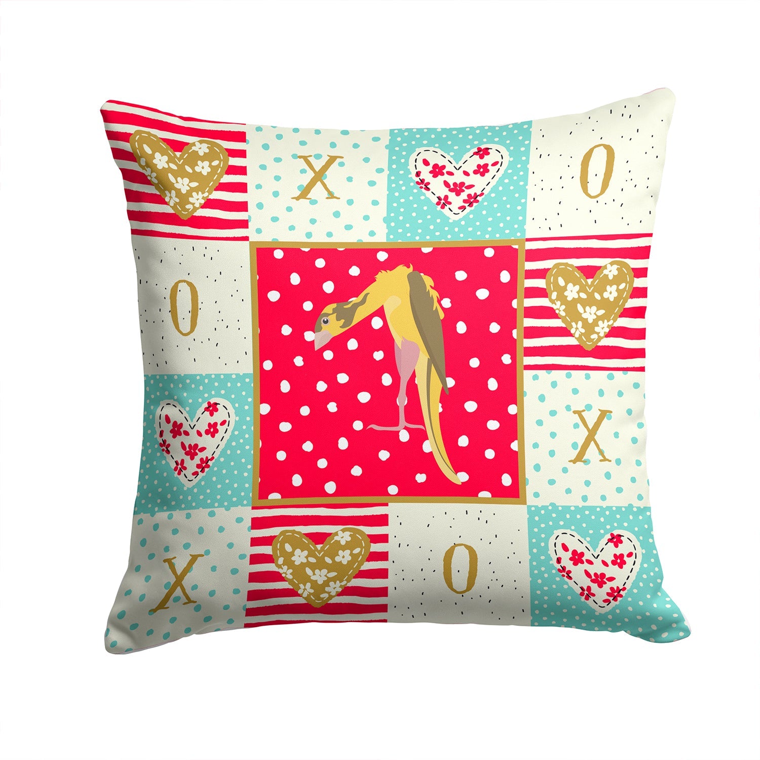 Jibso Canary Love Decorative Throw Pillow 14x14 Indoor Outdoor Accent Cushion, Fabric Cover with Insert for Sofa, Bed, Porch & Living Room