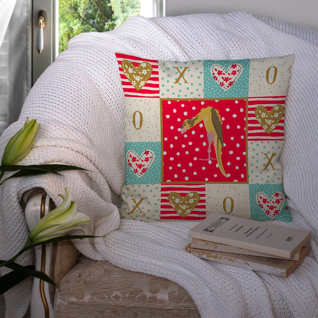 Jibso Canary Love Decorative Throw Pillow 14x14 Indoor Outdoor Accent Cushion, Fabric Cover with Insert for Sofa, Bed, Porch & Living Room