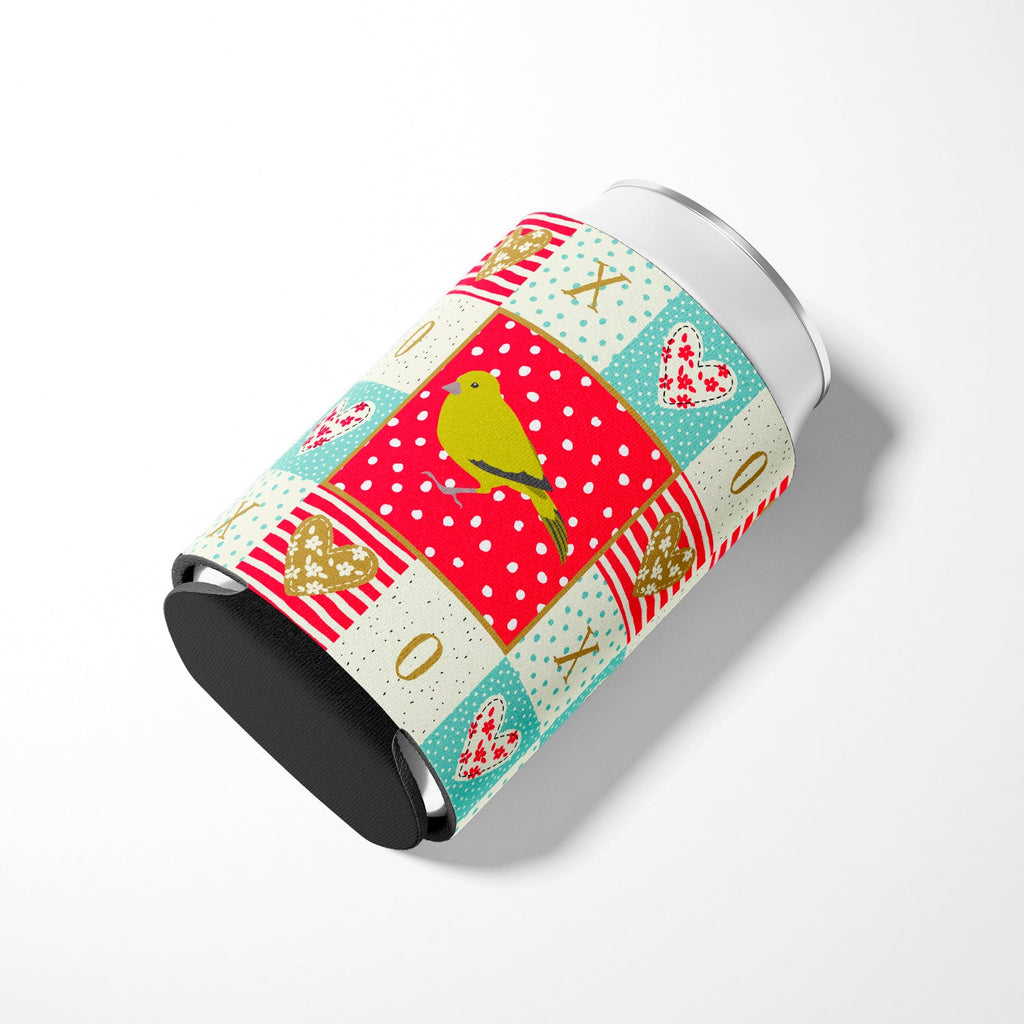 London Canary Love Can or Bottle Hugger Cooler Sleeve for Standard 12 oz Cans, Insulated Foam Beer & Soda Can Hugger Reusable