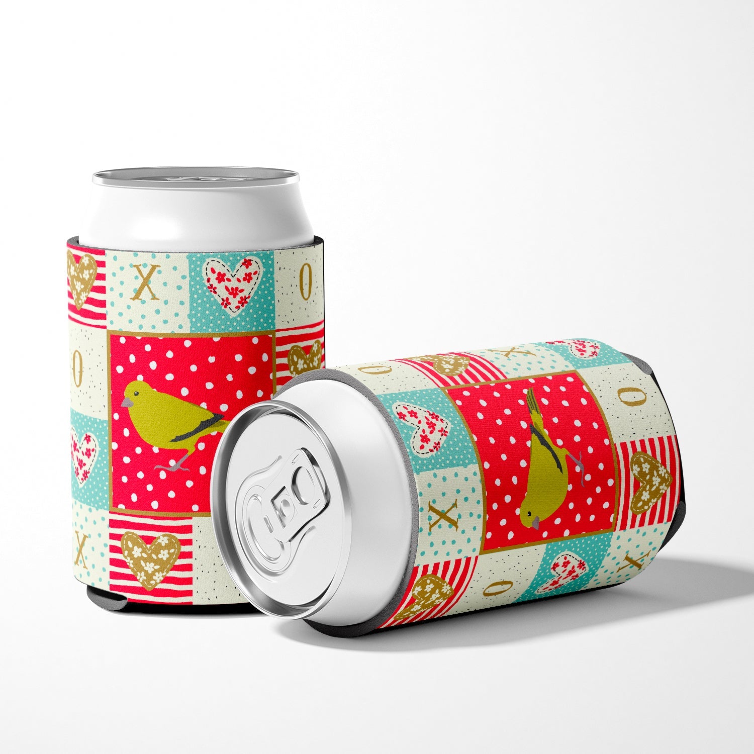 London Canary Love Can or Bottle Hugger Cooler Sleeve for Standard 12 oz Cans, Insulated Foam Beer & Soda Can Hugger Reusable