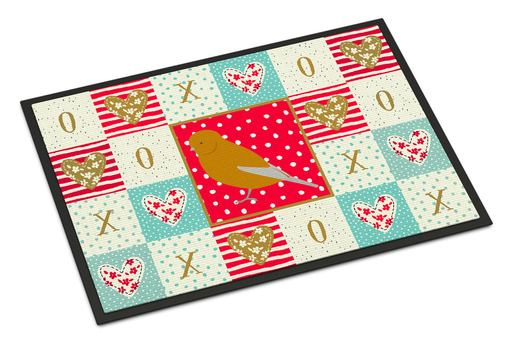 Norwich Canary Love Doormat Indoor Outdoor 24H X 36W Front Door Mat Rugs for Entryway, Non Slip Washable Low Pile,