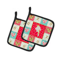 Parisian Trumpeter Canary Love Pot Holder Set of 2 Heat Resistant Quilted Hot Pads 7.5 x 7.5 Inch, Insulated Kitchen Trivets for Cooking & Baking