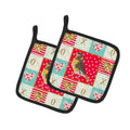 Spanish Canary Love Pot Holder Set of 2 Heat Resistant Quilted Hot Pads 7.5 x 7.5 Inch, Insulated Kitchen Trivets for Cooking & Baking