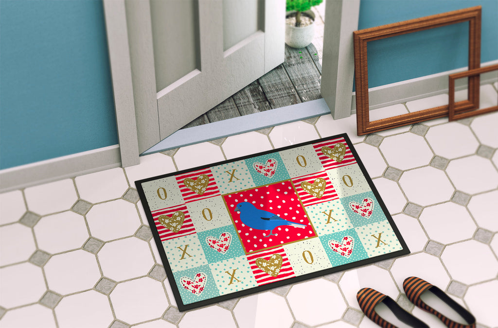 Bunting Love Doormat Indoor Outdoor 24H X 36W Front Door Mat Rugs for Entryway, Non Slip Washable Low Pile,