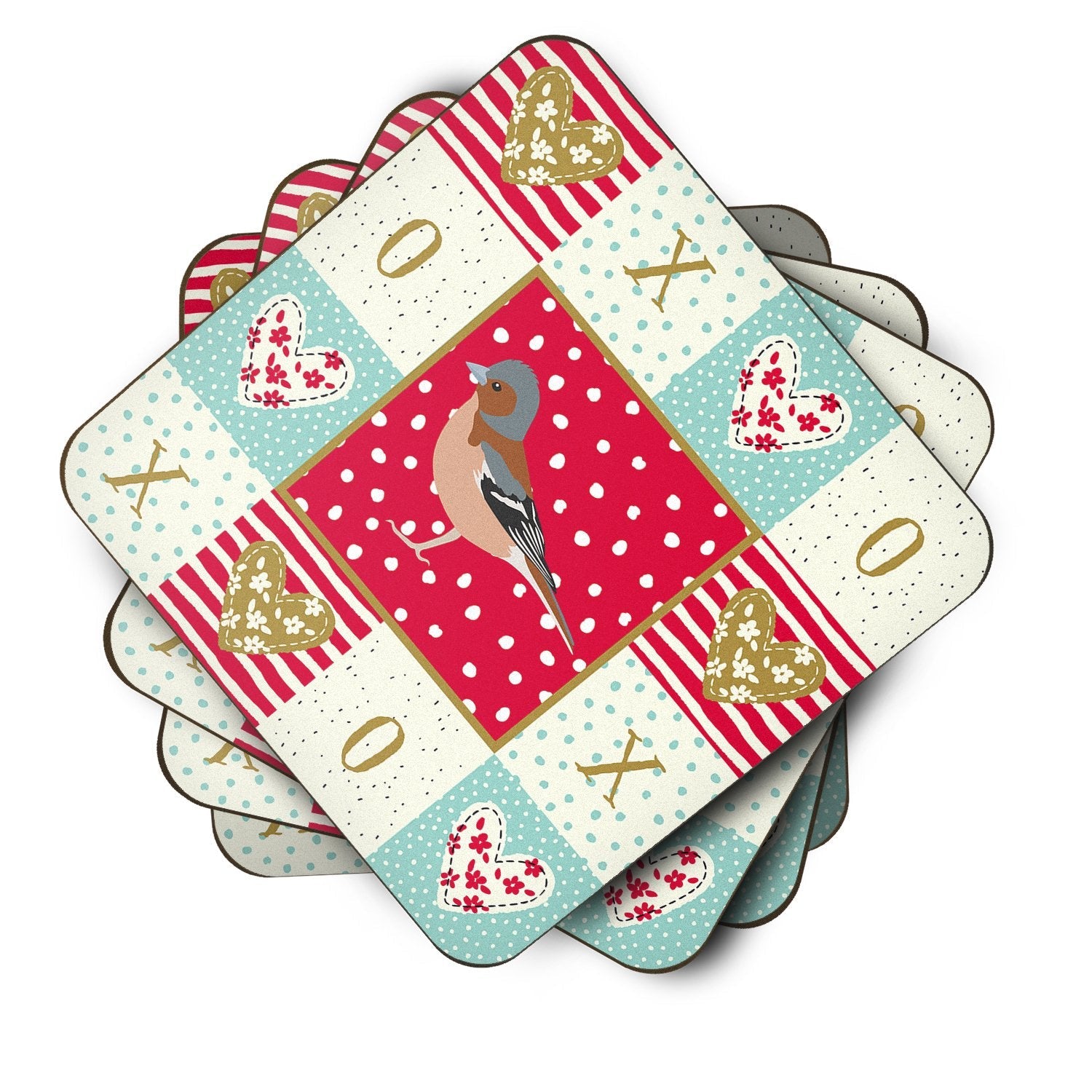 Finch Love Foam Coasters Set of 4 Cup Coasters for Indoor Outdoor, Tabletop Protection, Anti Slip, Mouse pad Material