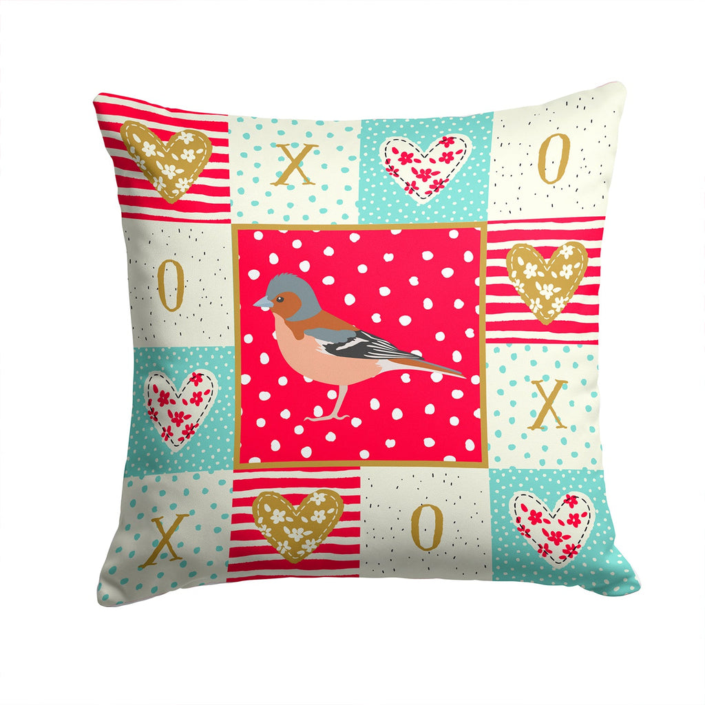 Finch Love Decorative Throw Pillow 14x14 Indoor Outdoor Accent Cushion, Fabric Cover with Insert for Sofa, Bed, Porch & Living Room