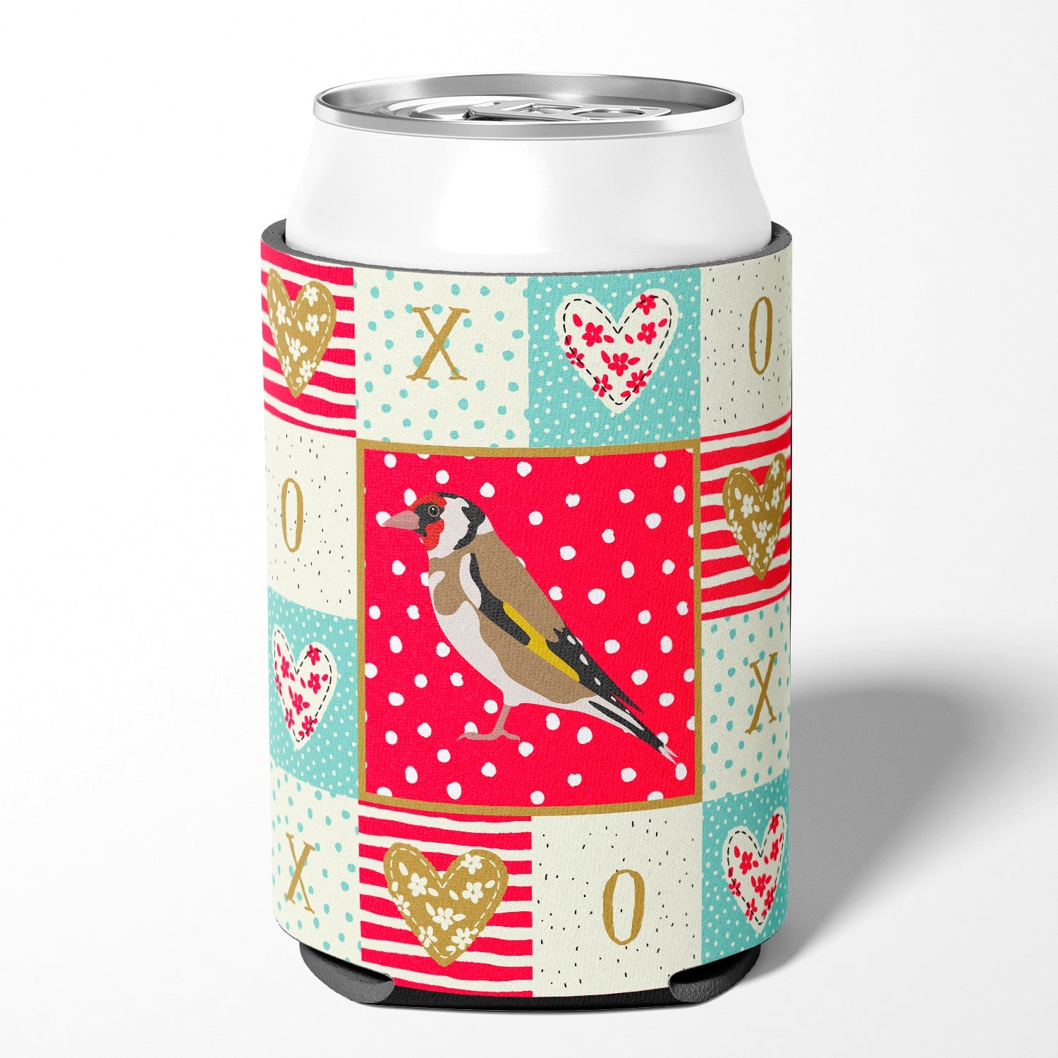 Gold Finch Love Can or Bottle Hugger Cooler Sleeve for Standard 12 oz Cans, Insulated Foam Beer & Soda Can Hugger Reusable