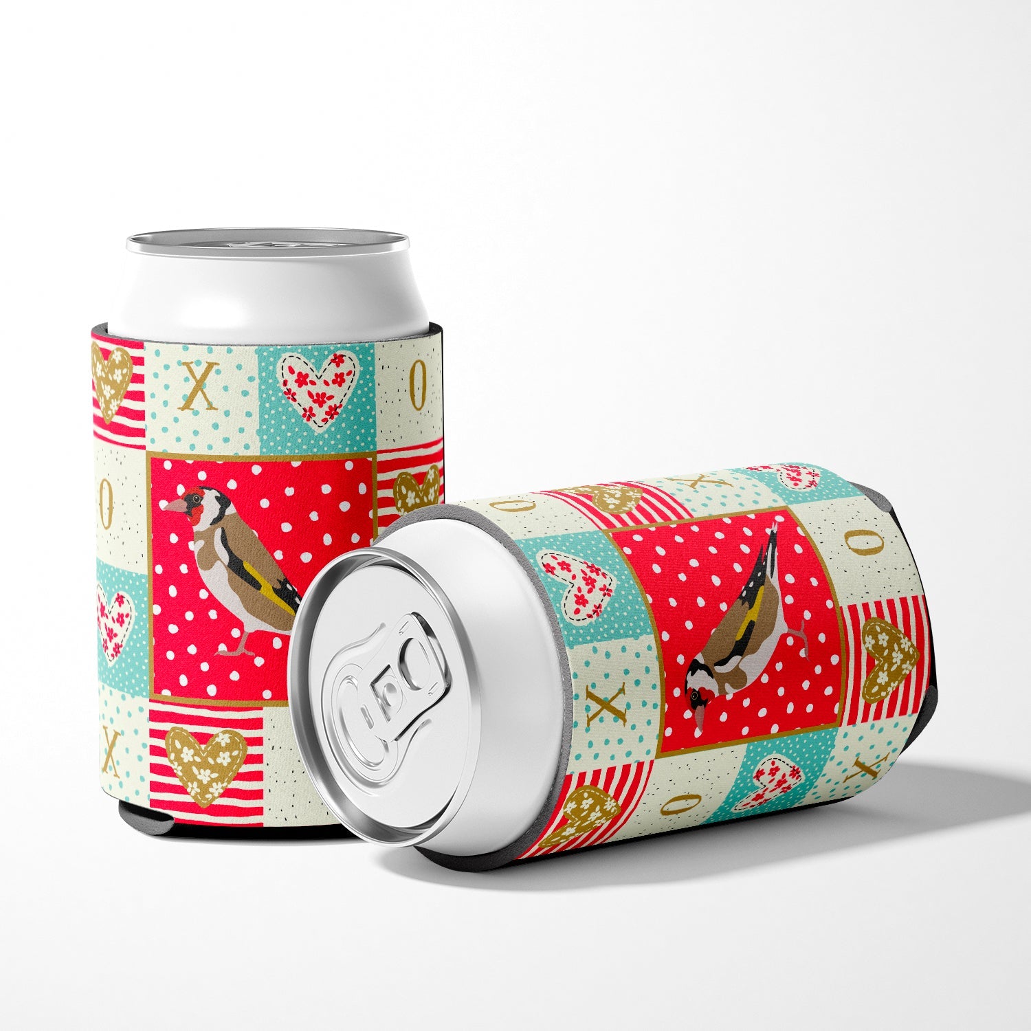 Gold Finch Love Can or Bottle Hugger Cooler Sleeve for Standard 12 oz Cans, Insulated Foam Beer & Soda Can Hugger Reusable