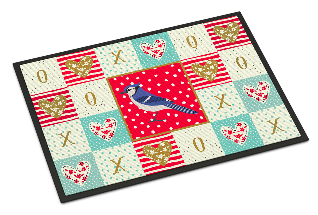 Jay Bird Love Doormat Indoor Outdoor 24H X 36W Front Door Mat Rugs for Entryway, Non Slip Washable Low Pile,