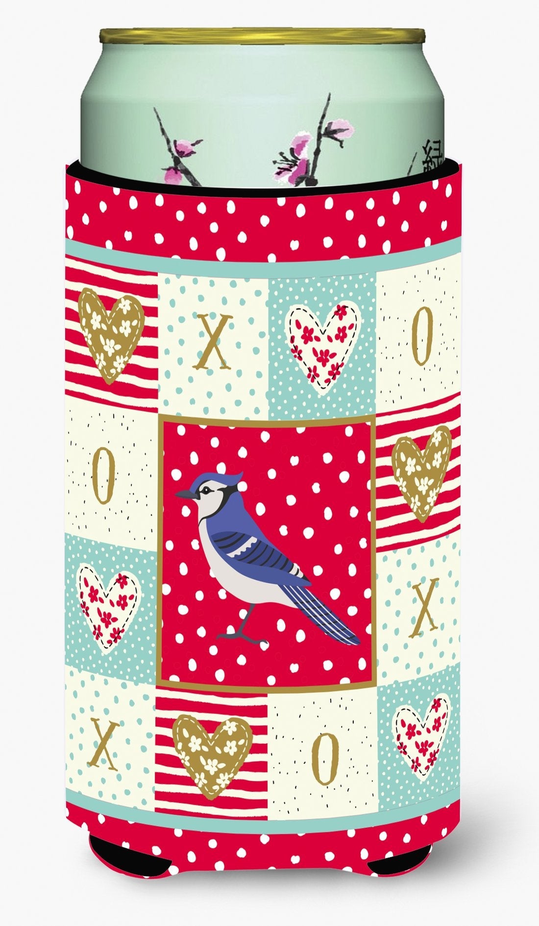 Jay Bird Love Tall Boy Hugger Can Cooler Sleeve Machine Washable Drink Collapsible Insulator Beverage Insulated Holder