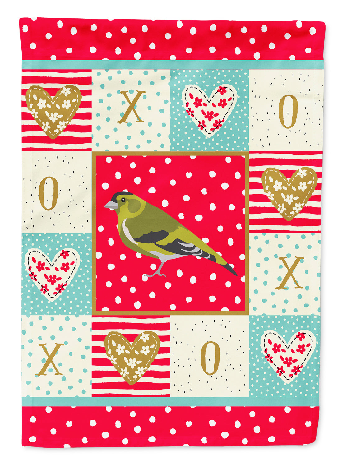 Siskin Love House Flag 28x40 Porch Sleeve Pole Decorative Outside Yard Banner Artwork Wall Hanging, Polyester