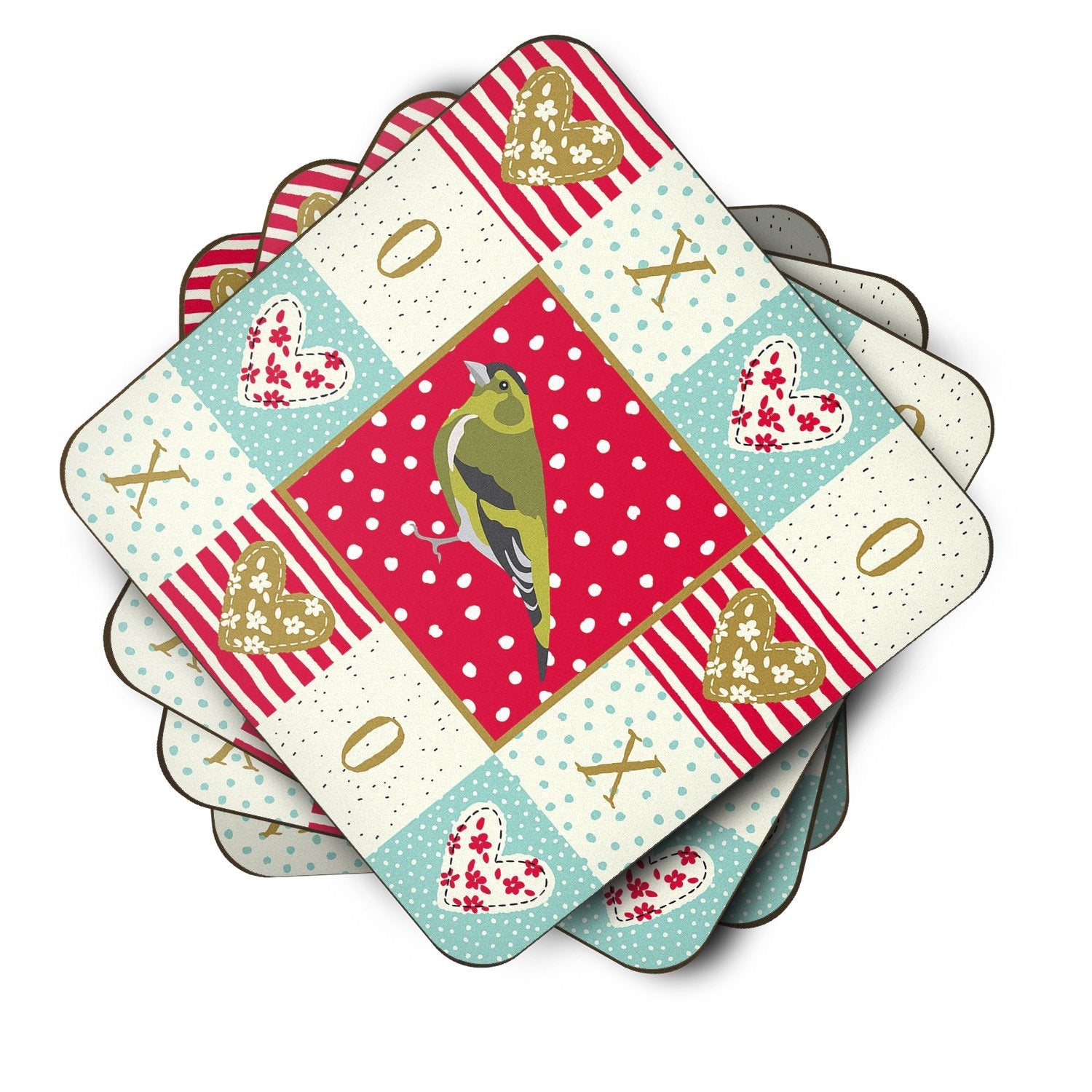 Siskin Love Foam Coasters Set of 4 Cup Coasters for Indoor Outdoor, Tabletop Protection, Anti Slip, Mouse pad Material