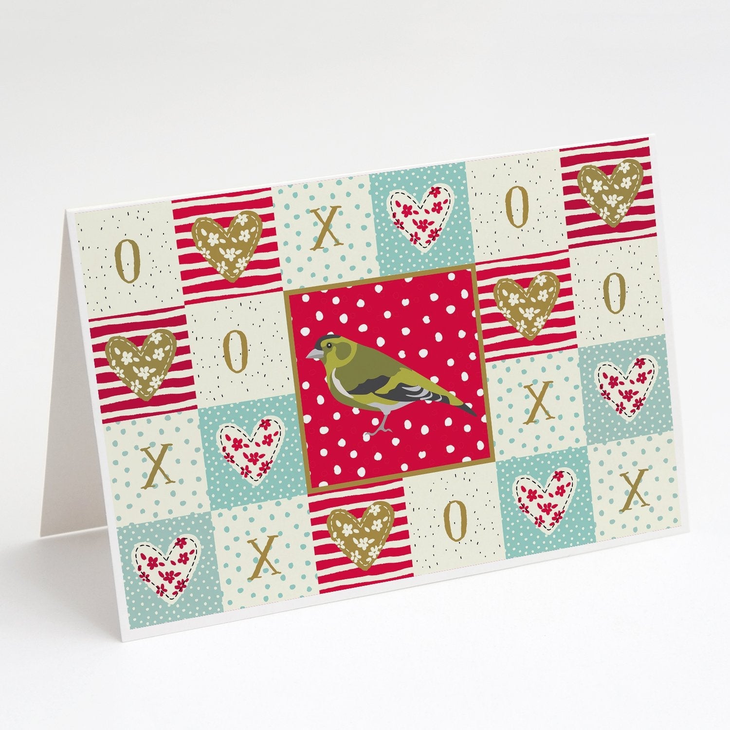 Siskin Love Greeting Cards Pack of 8 Blank Cards with Envelopes Whimsical A7 Size 5x7