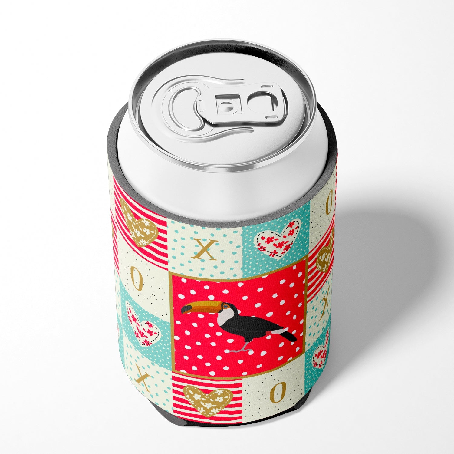 Toucan Love Can or Bottle Hugger Cooler Sleeve for Standard 12 oz Cans, Insulated Foam Beer & Soda Can Hugger Reusable