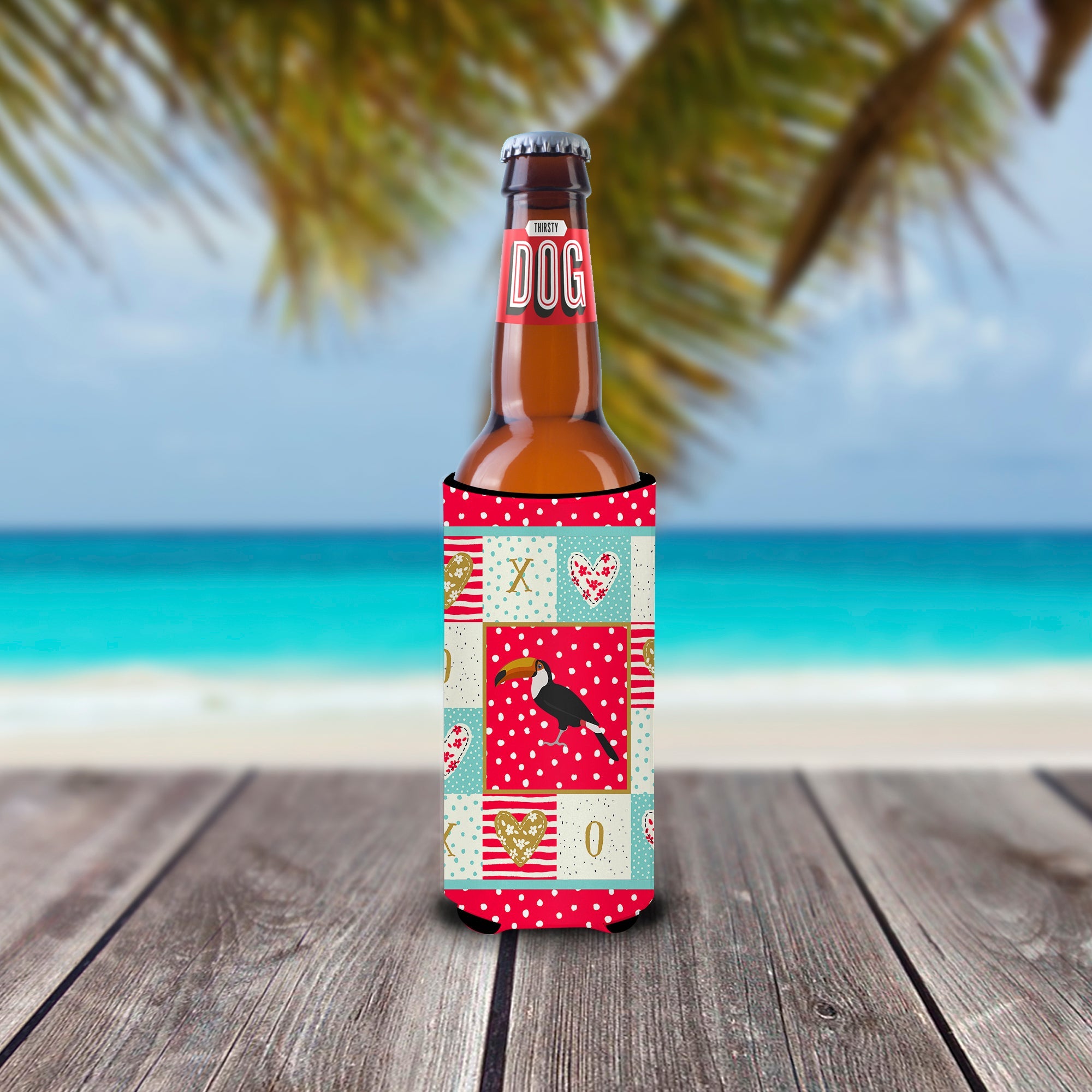 Toucan Love Slim Can Hugger , Insulated Foam Hugger for 12 oz Slim Cans, Beer Bottles & Water Bottles, Printed in USA