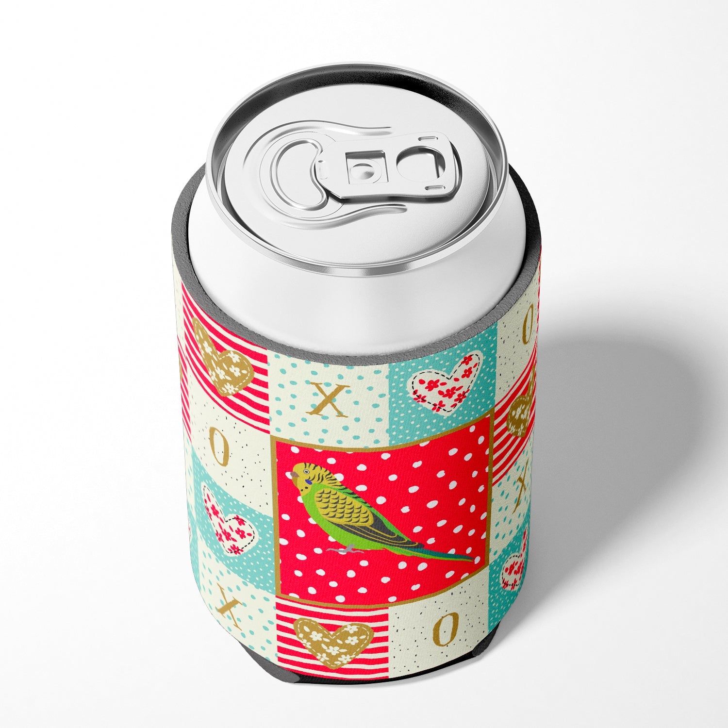 Budgerigar Love Can or Bottle Hugger Cooler Sleeve for Standard 12 oz Cans, Insulated Foam Beer & Soda Can Hugger Reusable