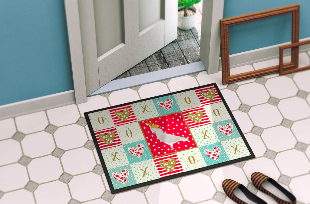 Cockatoo Love Doormat Indoor Outdoor 24H X 36W Front Door Mat Rugs for Entryway, Non Slip Washable Low Pile,