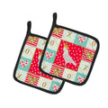 Cockatoo Love Pot Holder Set of 2 Heat Resistant Quilted Hot Pads 7.5 x 7.5 Inch, Insulated Kitchen Trivets for Cooking & Baking