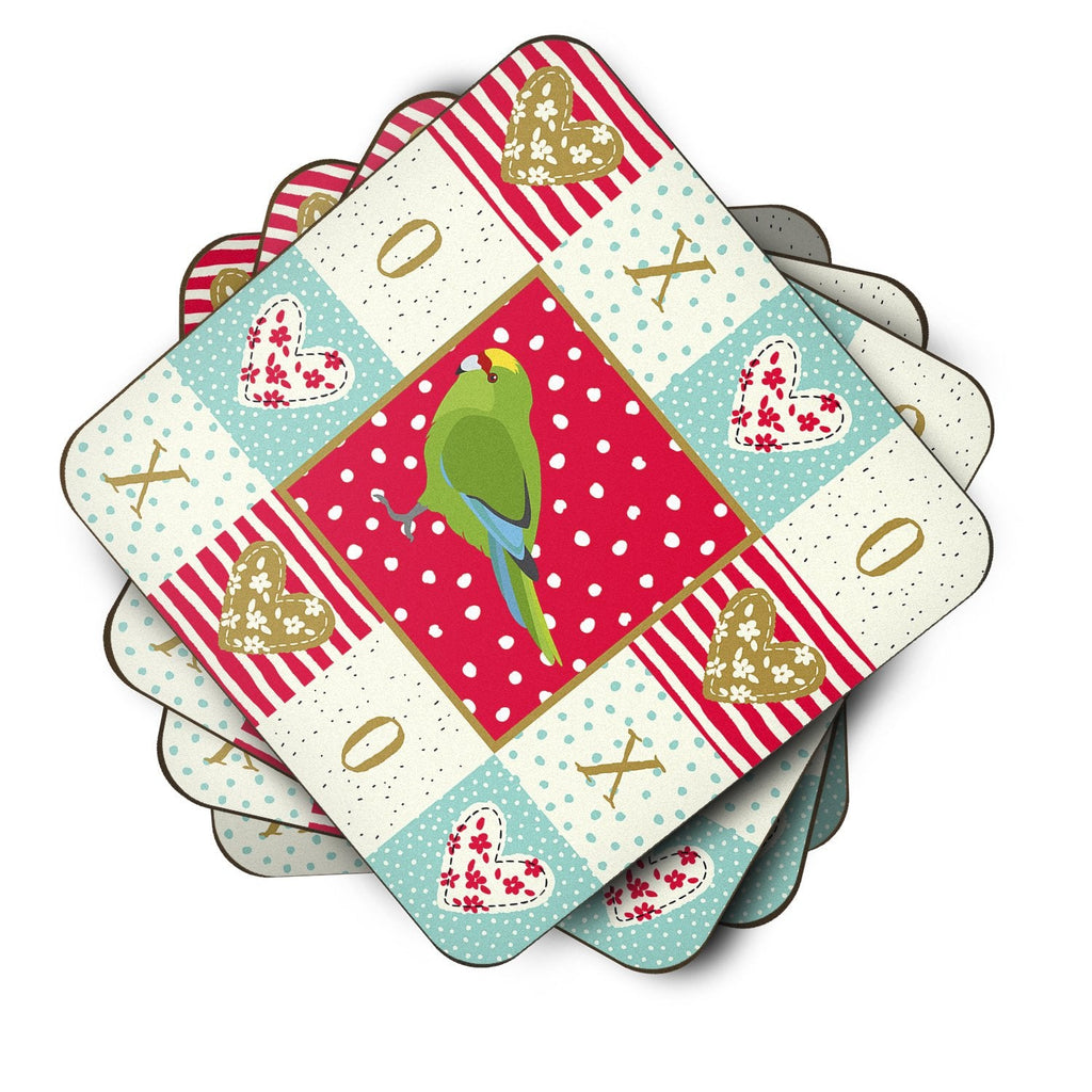 New Zealand Parakeet Love Foam Coasters Set of 4 Cup Coasters for Indoor Outdoor, Tabletop Protection, Anti Slip, Mouse pad Material