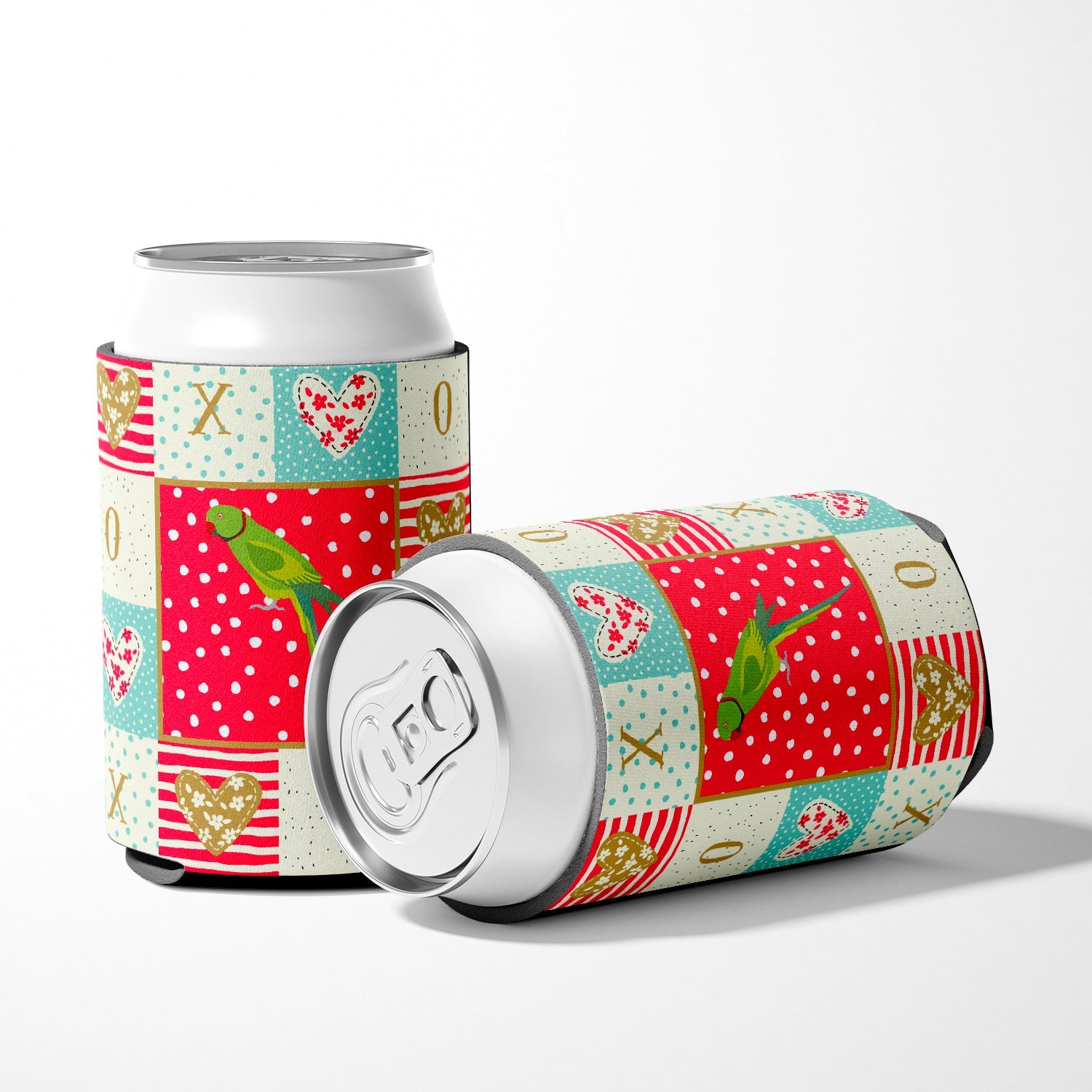 Ring-Necked Parakeet Love Can or Bottle Hugger Cooler Sleeve for Standard 12 oz Cans, Insulated Foam Beer & Soda Can Hugger Reusable