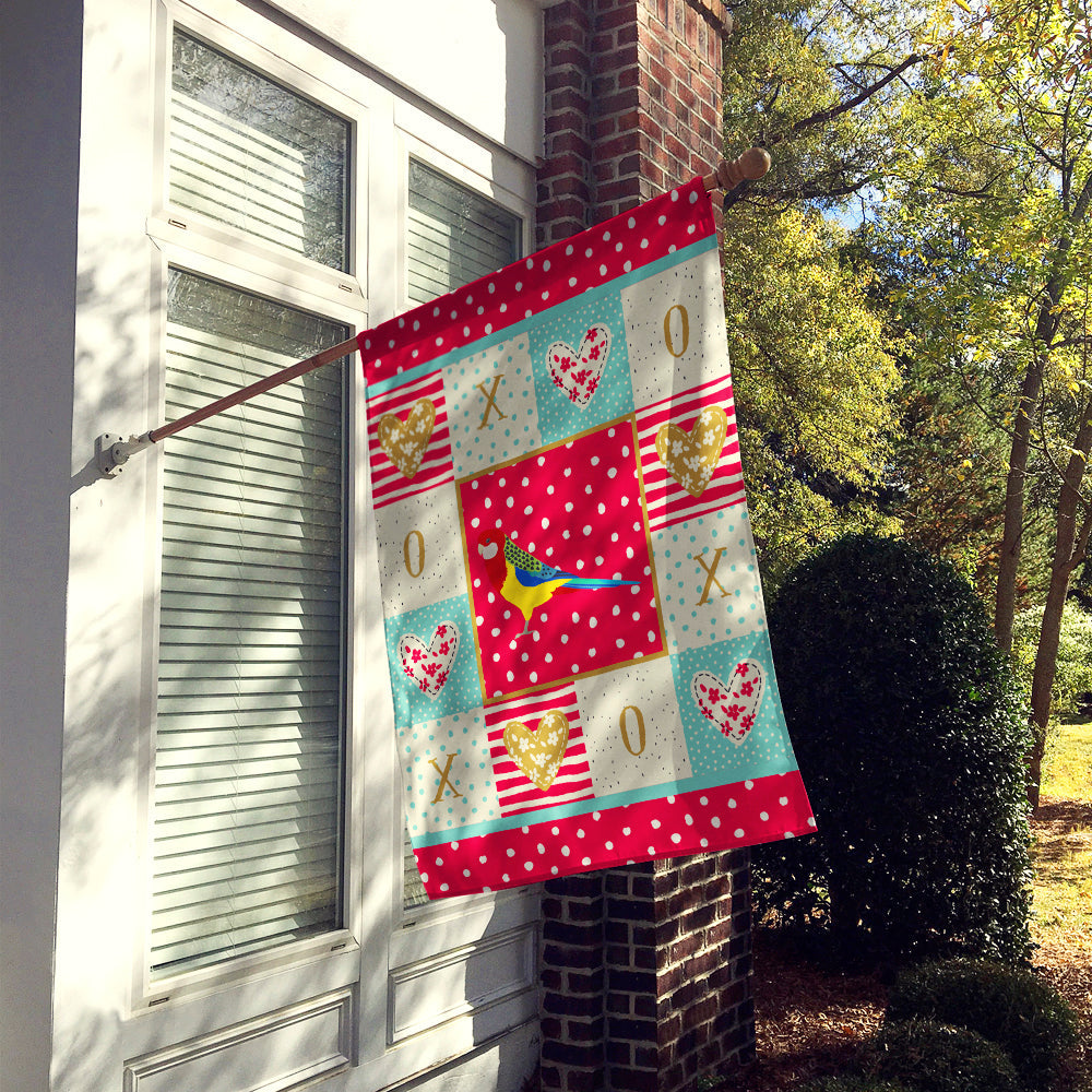 Rosella Love House Flag 28x40 Porch Sleeve Pole Decorative Outside Yard Banner Artwork Wall Hanging, Polyester