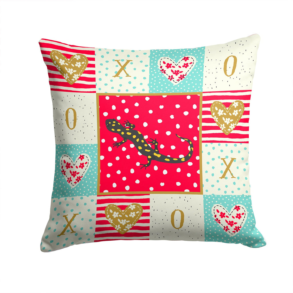 Salamander Decorative Throw Pillow 14x14 Indoor Outdoor Accent Cushion, Fabric Cover with Insert for Sofa, Bed, Porch & Living Room