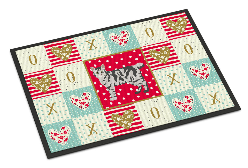 American Bobtail #1 Cat Love Doormat Indoor Outdoor 18H X 27W Front Door Mat Rugs for Entryway, Non Slip Washable