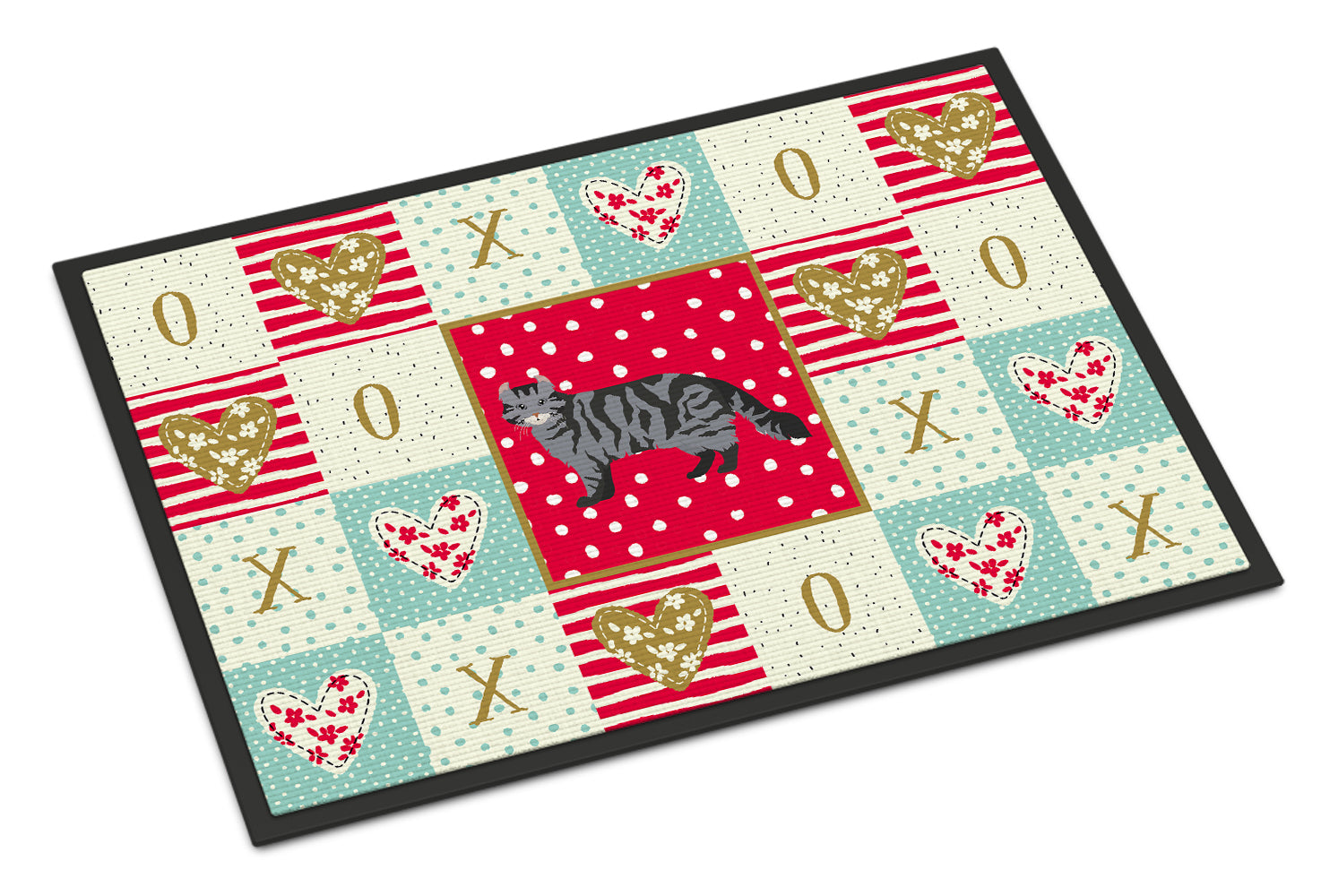 American Curl #1 Cat Love Doormat Indoor Outdoor 24H X 36W Front Door Mat Rugs for Entryway, Non Slip Washable Low Pile,