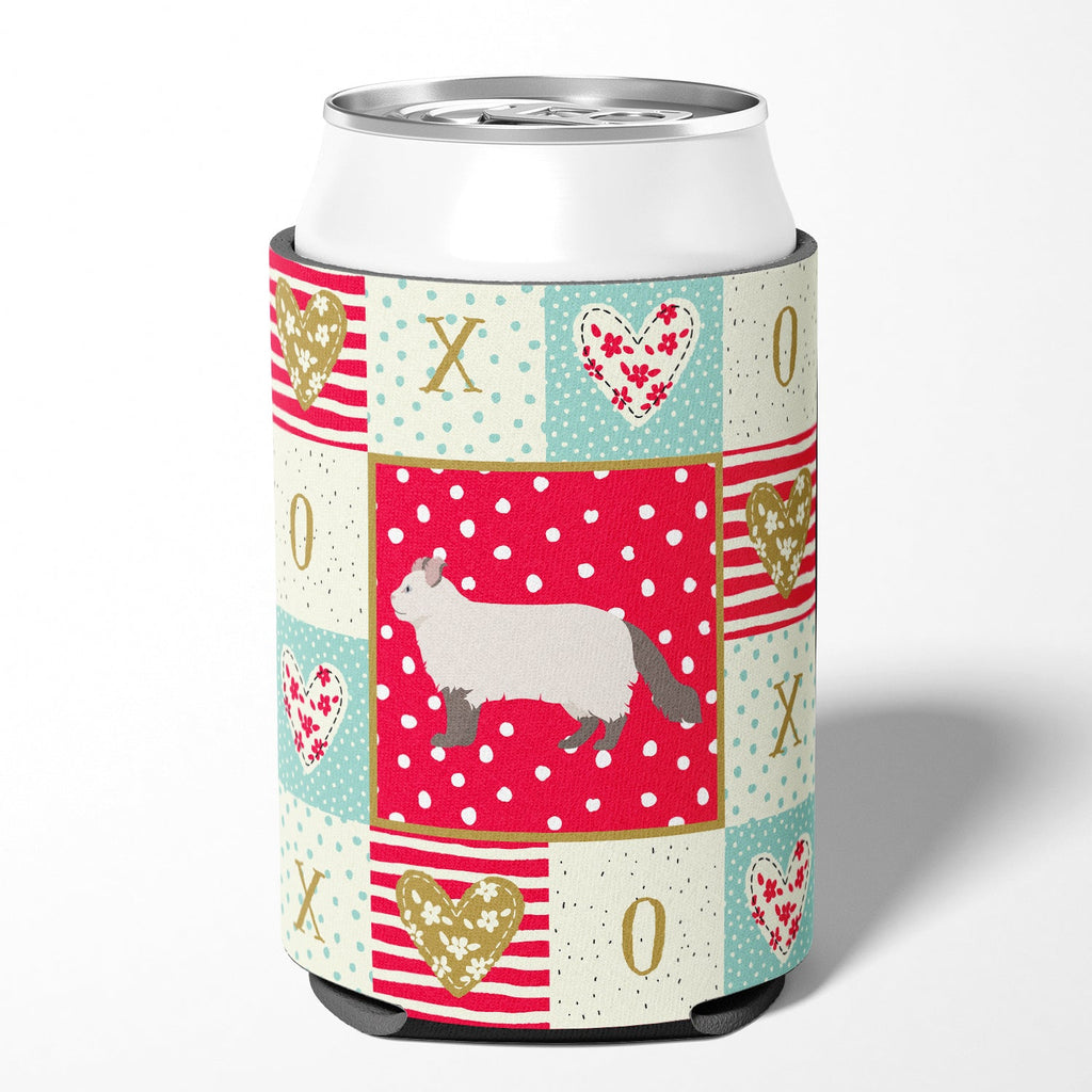 American Curl #2 Cat Love Can or Bottle Hugger Cooler Sleeve for Standard 12 oz Cans, Insulated Foam Beer & Soda Can Hugger Reusable