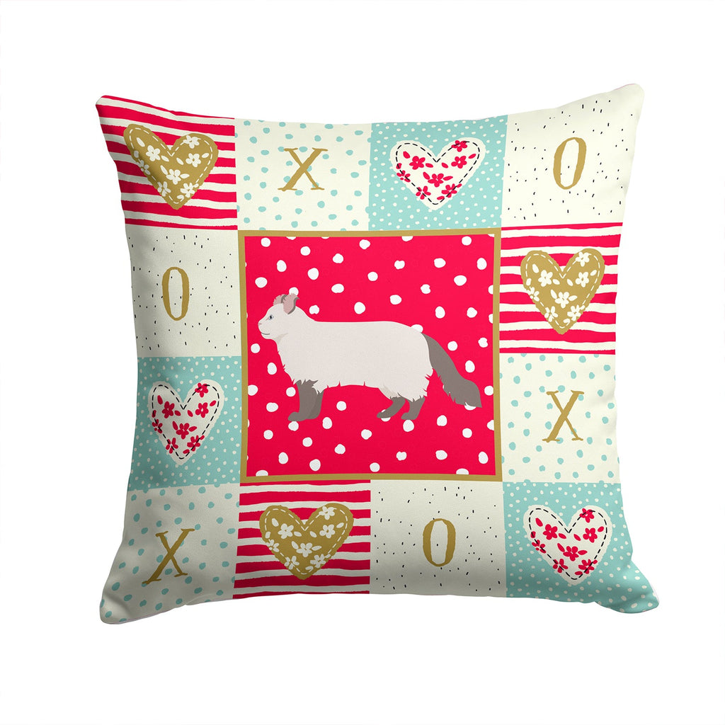 American Curl #2 Cat Love Decorative Throw Pillow 14x14 Indoor Outdoor Accent Cushion, Fabric Cover with Insert for Sofa, Bed, Porch & Living Room