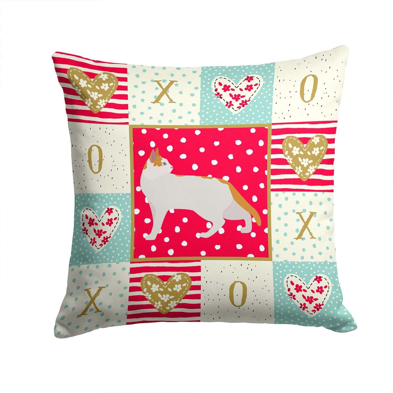Arabian Mau Cat Love Decorative Throw Pillow 14x14 Indoor Outdoor Accent Cushion, Fabric Cover with Insert for Sofa, Bed, Porch & Living Room