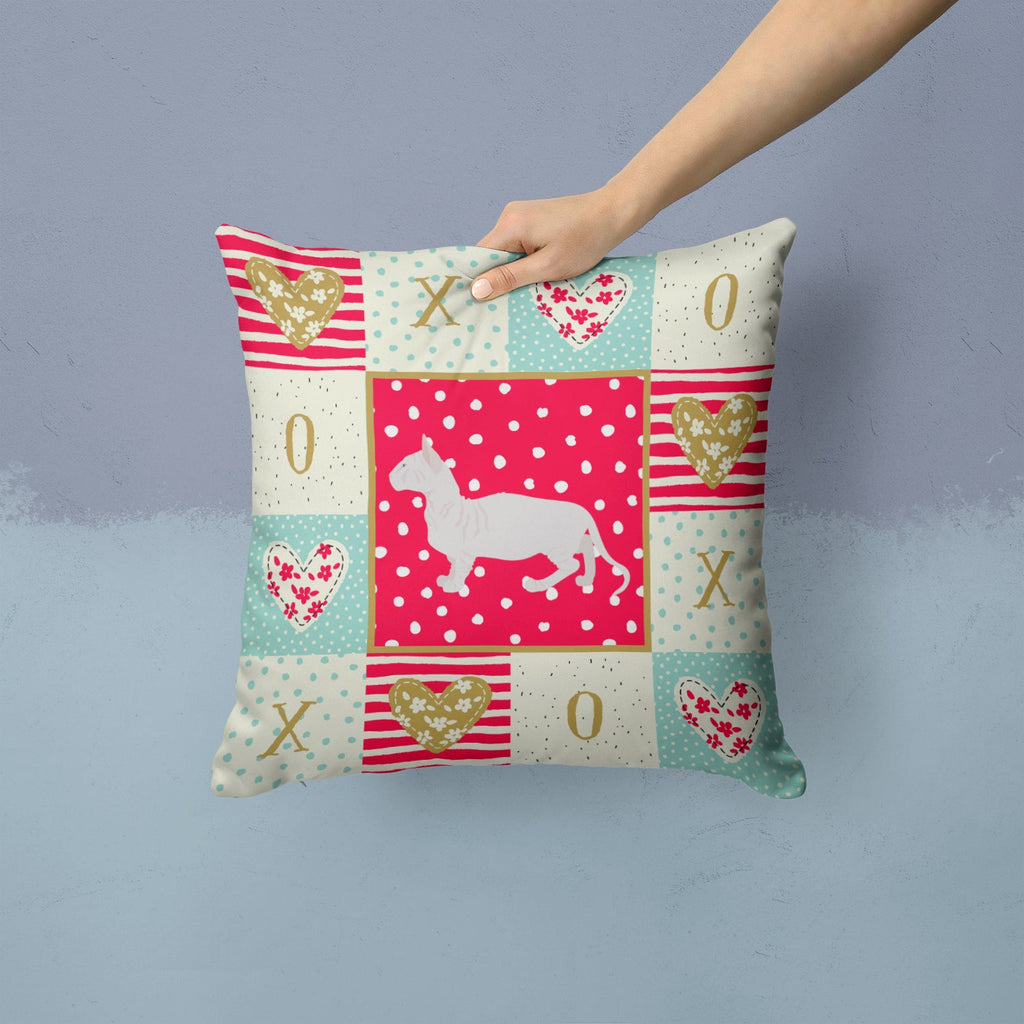 Bambino #2 Cat Love Decorative Throw Pillow 14x14 Indoor Outdoor Accent Cushion, Fabric Cover with Insert for Sofa, Bed, Porch & Living Room