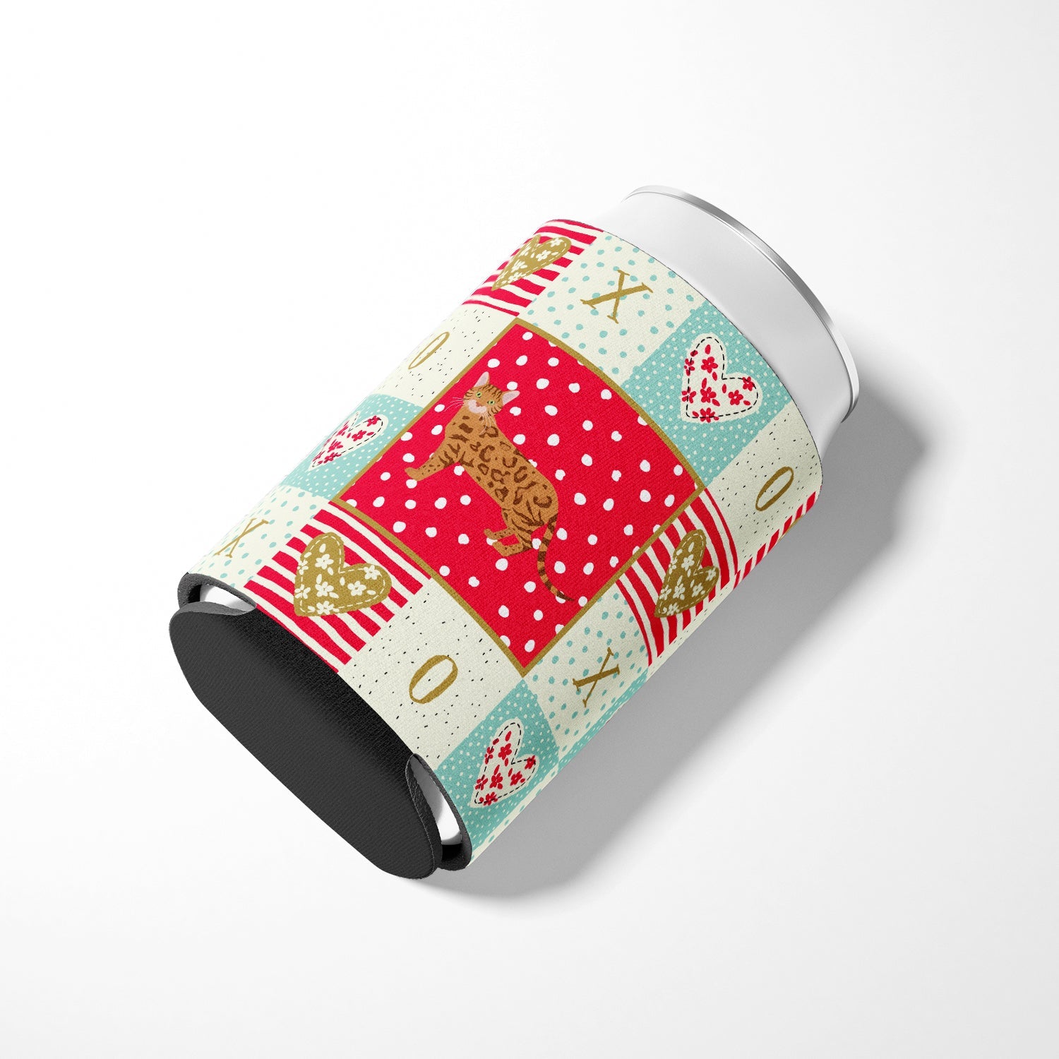 Bengal #2 Cat Love Can or Bottle Hugger Cooler Sleeve for Standard 12 oz Cans, Insulated Foam Beer & Soda Can Hugger Reusable