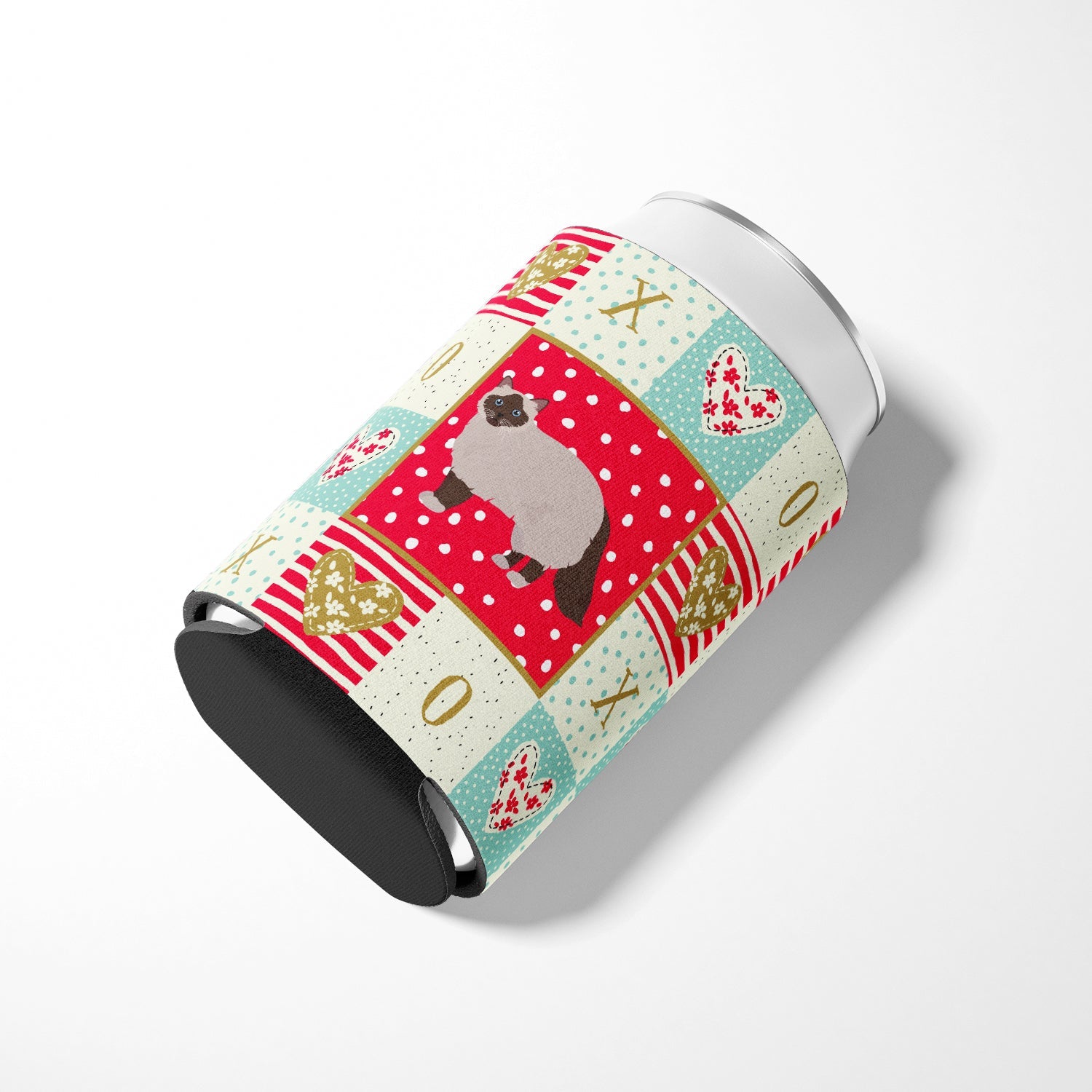 Birman Cat Love Can or Bottle Hugger Cooler Sleeve for Standard 12 oz Cans, Insulated Foam Beer & Soda Can Hugger Reusable