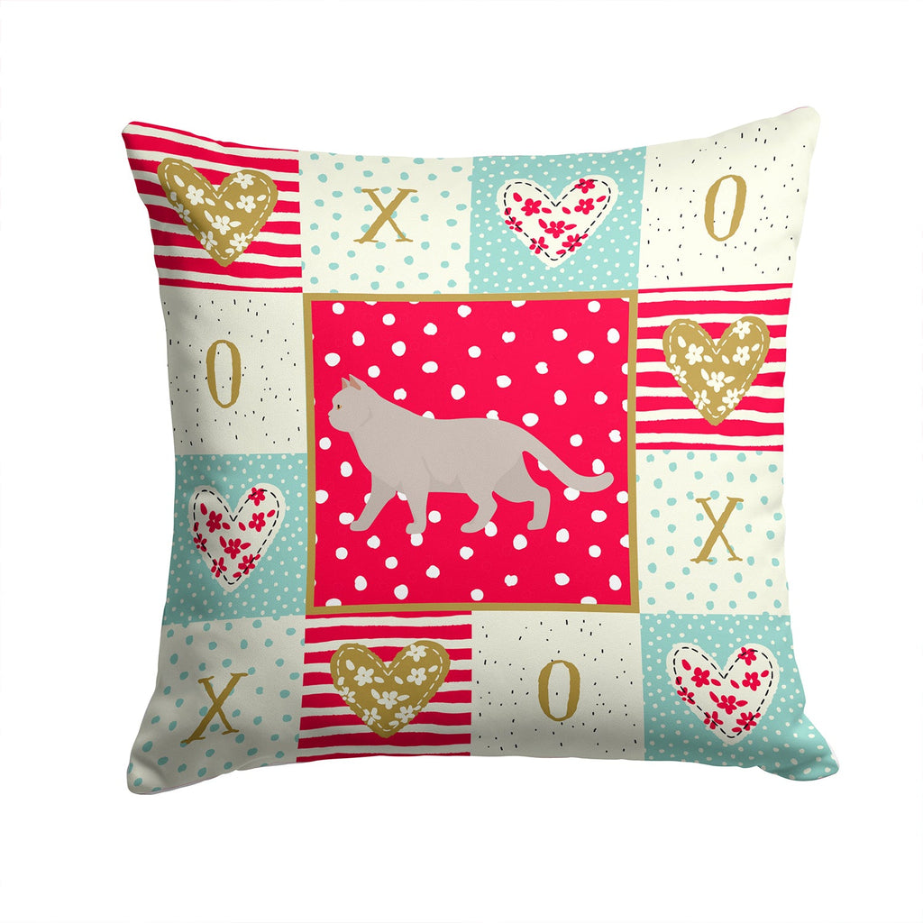 British Shorthair #2 Cat Love Decorative Throw Pillow 14x14 Indoor Outdoor Accent Cushion, Fabric Cover with Insert for Sofa, Bed, Porch & Living Room
