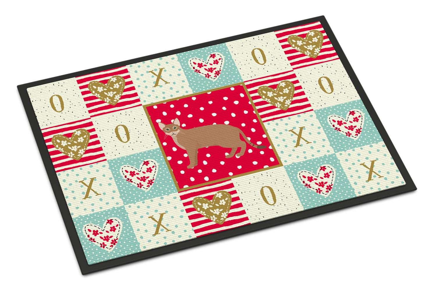 Chausie Cat Love Doormat Indoor Outdoor 24H X 36W Front Door Mat Rugs for Entryway, Non Slip Washable Low Pile,