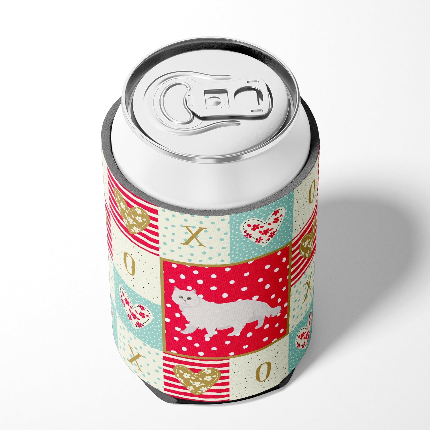 Chinchilla Persian Longhair Cat Love Can or Bottle Hugger Cooler Sleeve for Standard 12 oz Cans, Insulated Foam Beer & Soda Can Hugger Reusable