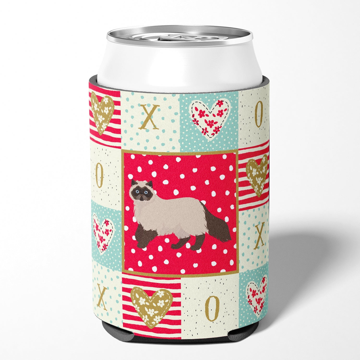 Colorpoint Persian Hymalayan Cat Love Can or Bottle Hugger Cooler Sleeve for Standard 12 oz Cans, Insulated Foam Beer & Soda Can Hugger Reusable
