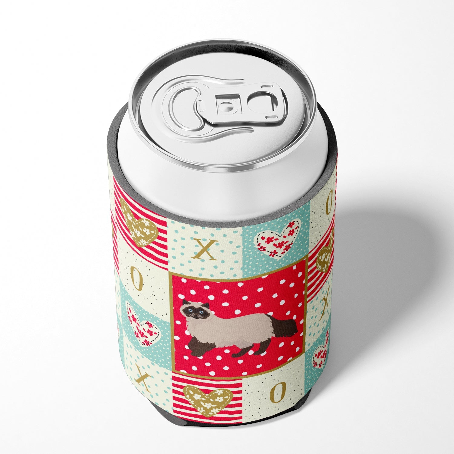 Colorpoint Persian Hymalayan Cat Love Can or Bottle Hugger Cooler Sleeve for Standard 12 oz Cans, Insulated Foam Beer & Soda Can Hugger Reusable