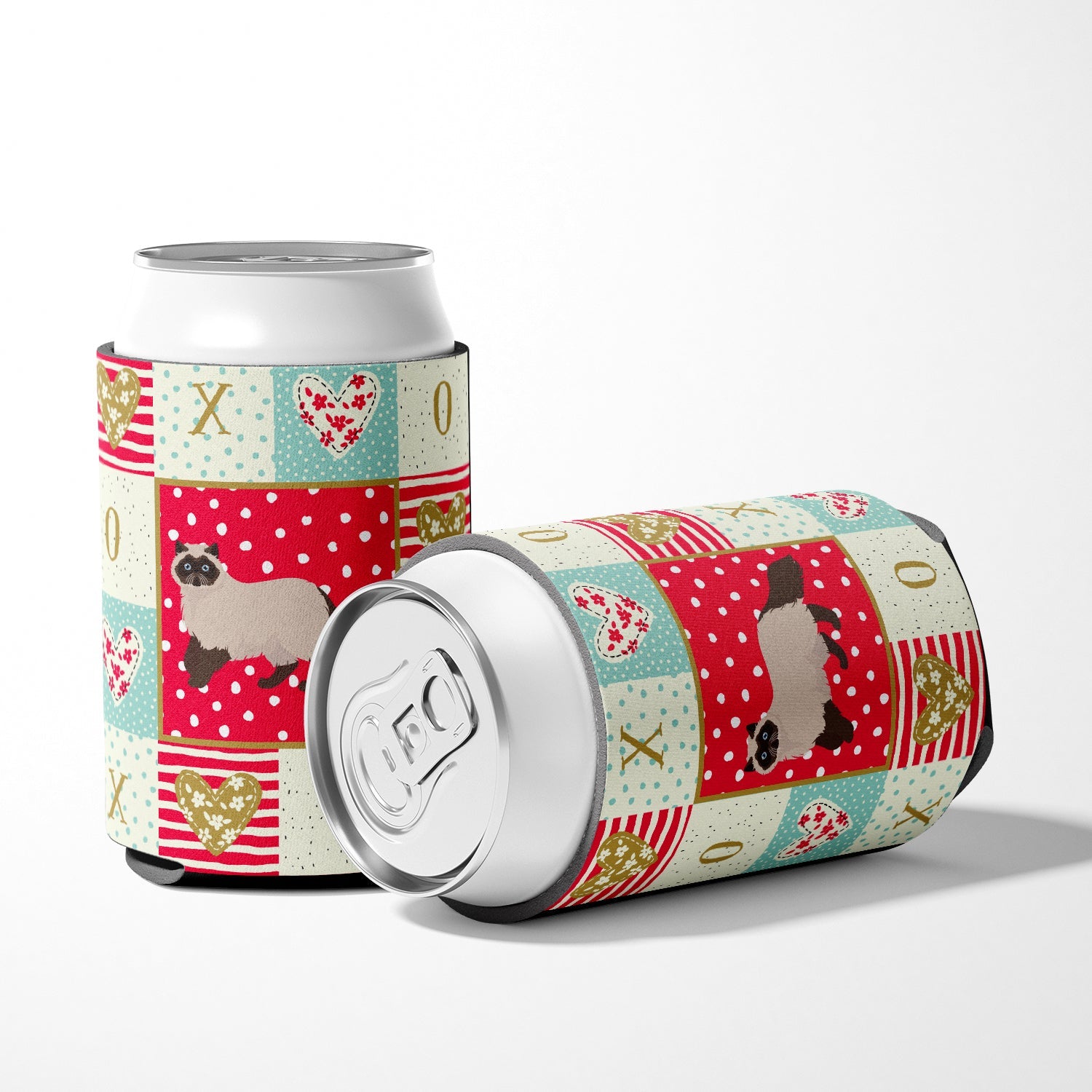 Colorpoint Persian Hymalayan Cat Love Can or Bottle Hugger Cooler Sleeve for Standard 12 oz Cans, Insulated Foam Beer & Soda Can Hugger Reusable