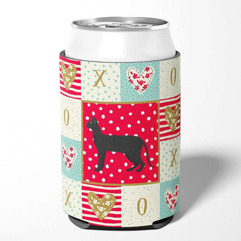 Black Cornish Rex Cat Love Can or Bottle Hugger Cooler Sleeve for Standard 12 oz Cans, Insulated Foam Beer & Soda Can Hugger Reusable