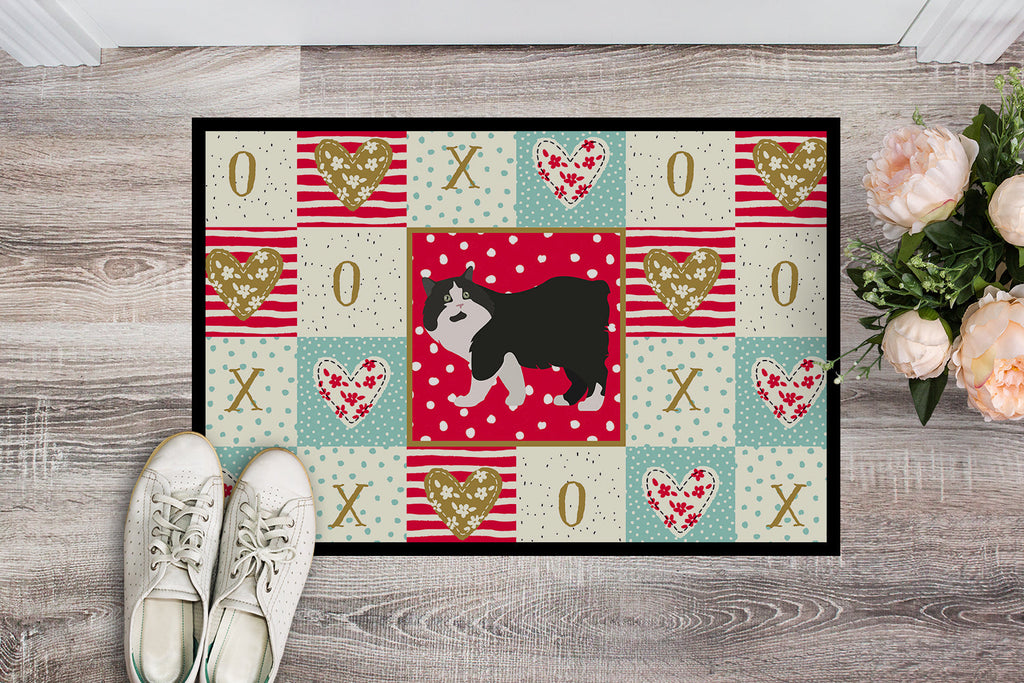 Cymric Cat Love Doormat Indoor Outdoor 18H X 27W Front Door Mat Rugs for Entryway, Non Slip Washable