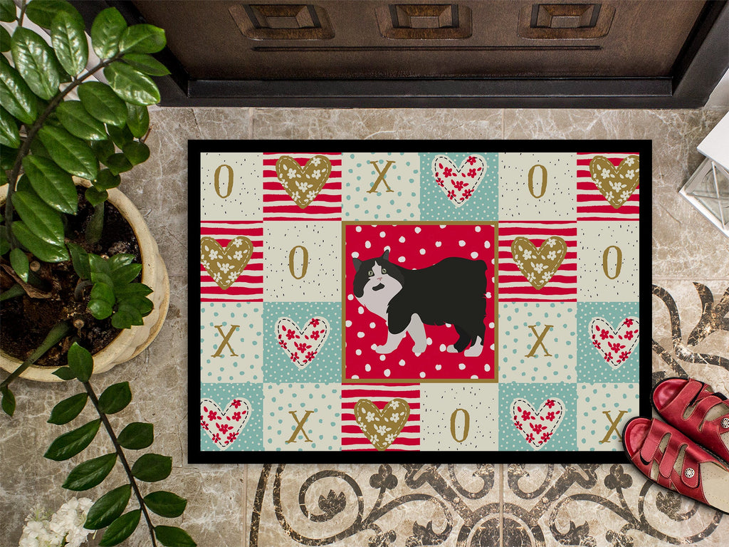 Cymric Cat Love Doormat Indoor Outdoor 18H X 27W Front Door Mat Rugs for Entryway, Non Slip Washable