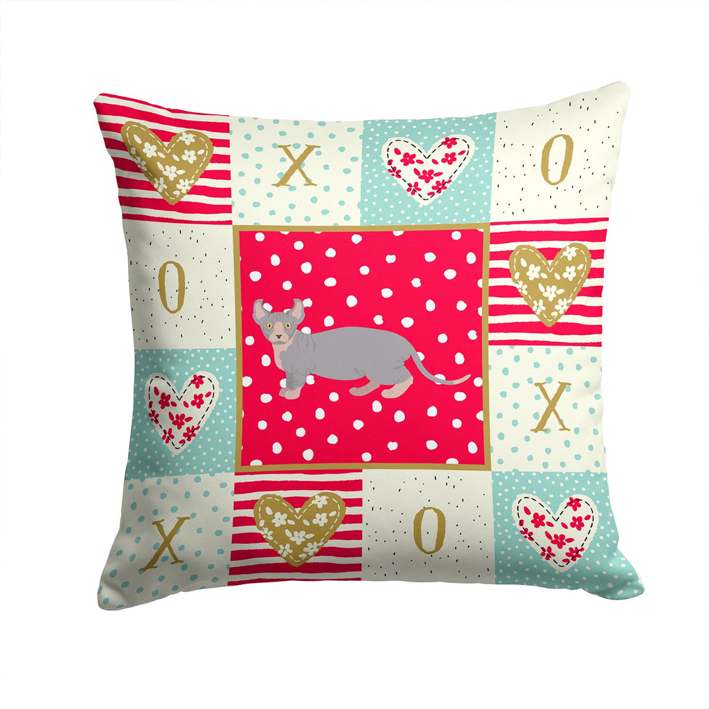 Dwelf #4 Cat Love Decorative Throw Pillow 14x14 Indoor Outdoor Accent Cushion, Fabric Cover with Insert for Sofa, Bed, Porch & Living Room