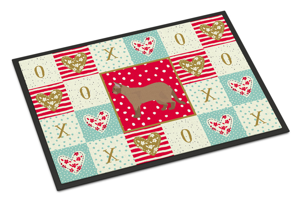 European Burmese #2 Cat Love Doormat Indoor Outdoor 24H X 36W Front Door Mat Rugs for Entryway, Non Slip Washable Low Pile,