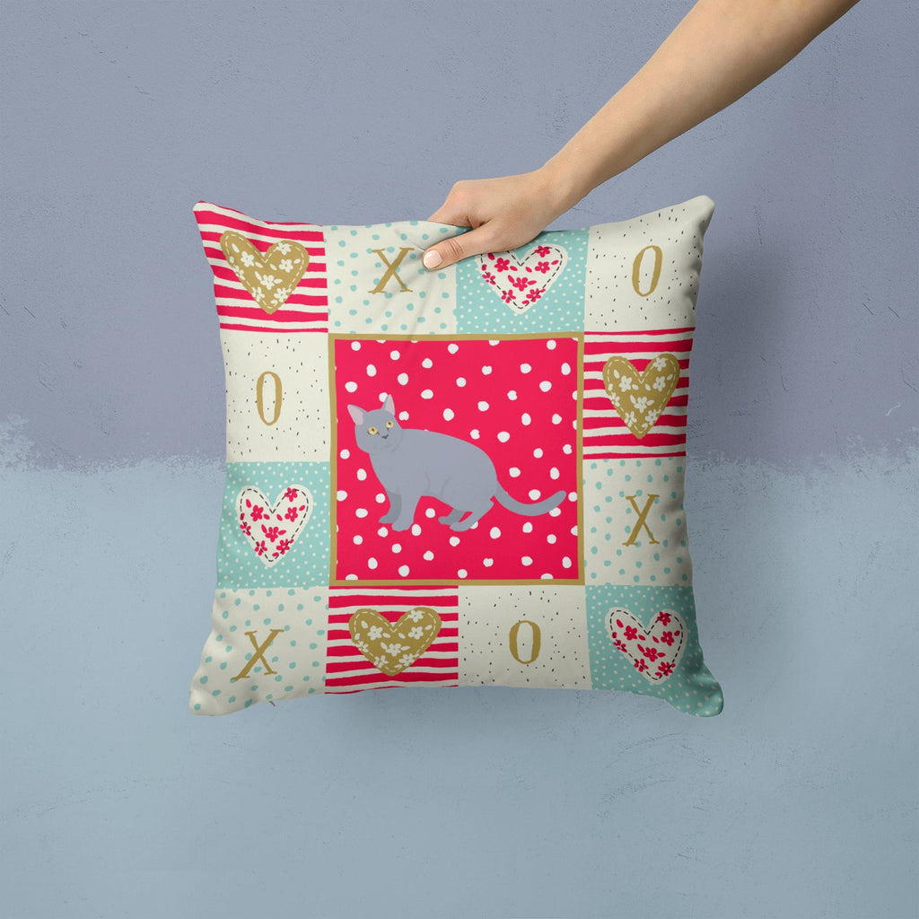 European Shorthair #3 Cat Love Decorative Throw Pillow 14x14 Indoor Outdoor Accent Cushion, Fabric Cover with Insert for Sofa, Bed, Porch & Living Room