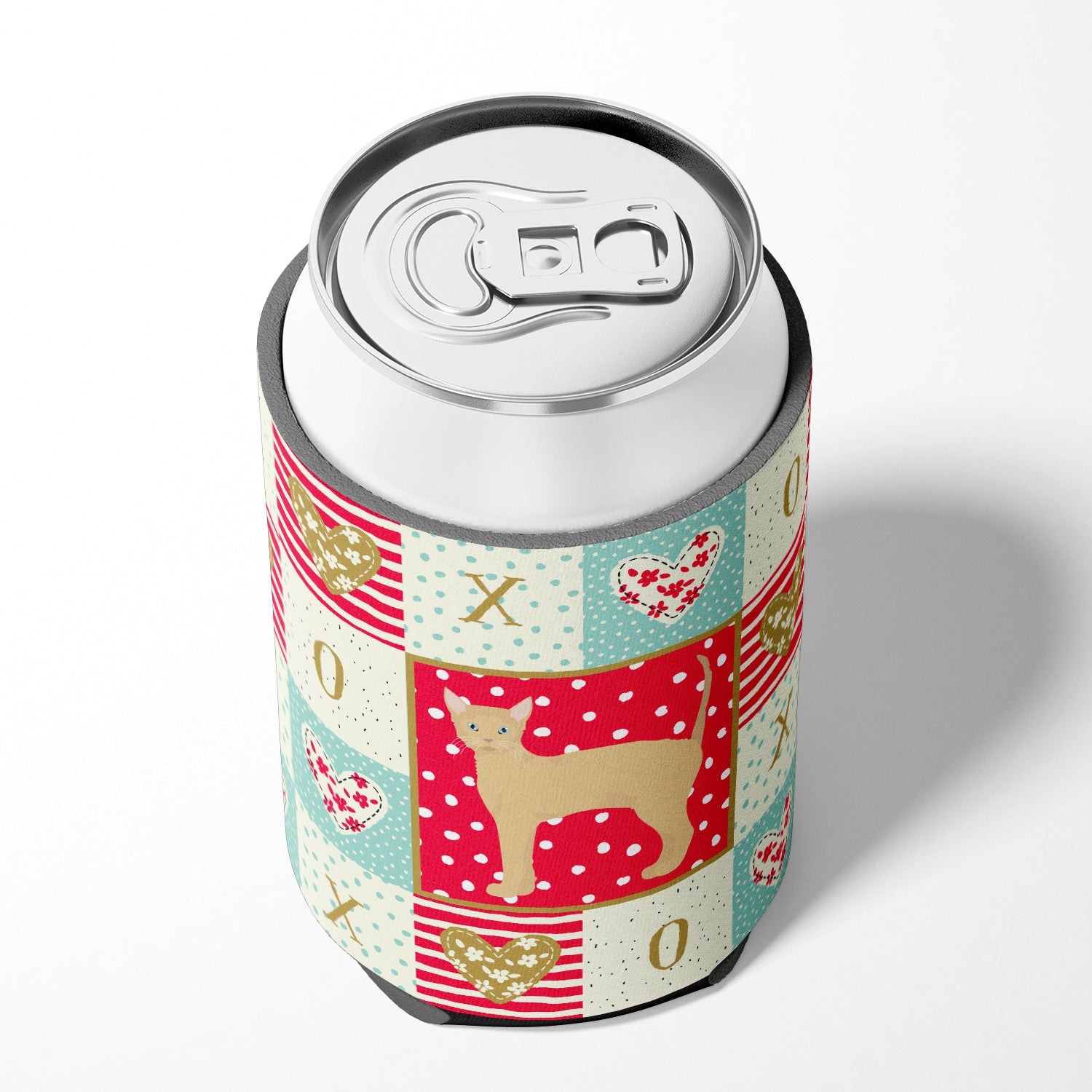 German Rex #2 Cat Love Can or Bottle Hugger Cooler Sleeve for Standard 12 oz Cans, Insulated Foam Beer & Soda Can Hugger Reusable