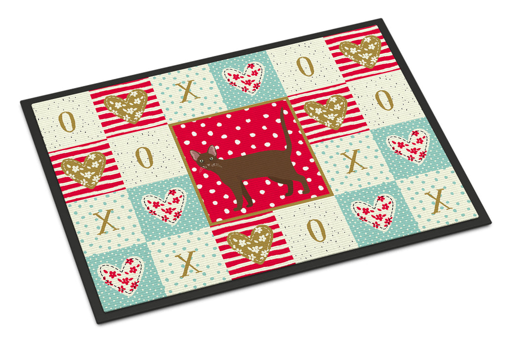 Havana Brown Cat Love Doormat Indoor Outdoor 18H X 27W Front Door Mat Rugs for Entryway, Non Slip Washable