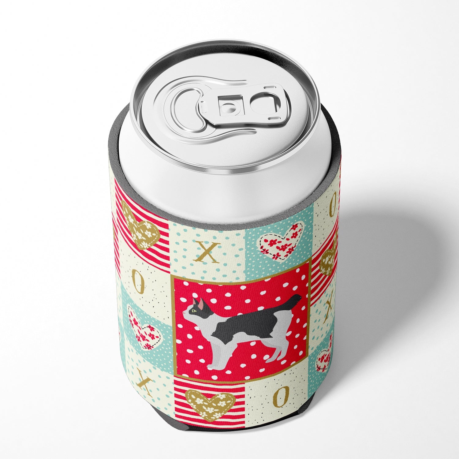 Japanese Bobtail Cat Love Can or Bottle Hugger Cooler Sleeve for Standard 12 oz Cans, Insulated Foam Beer & Soda Can Hugger Reusable