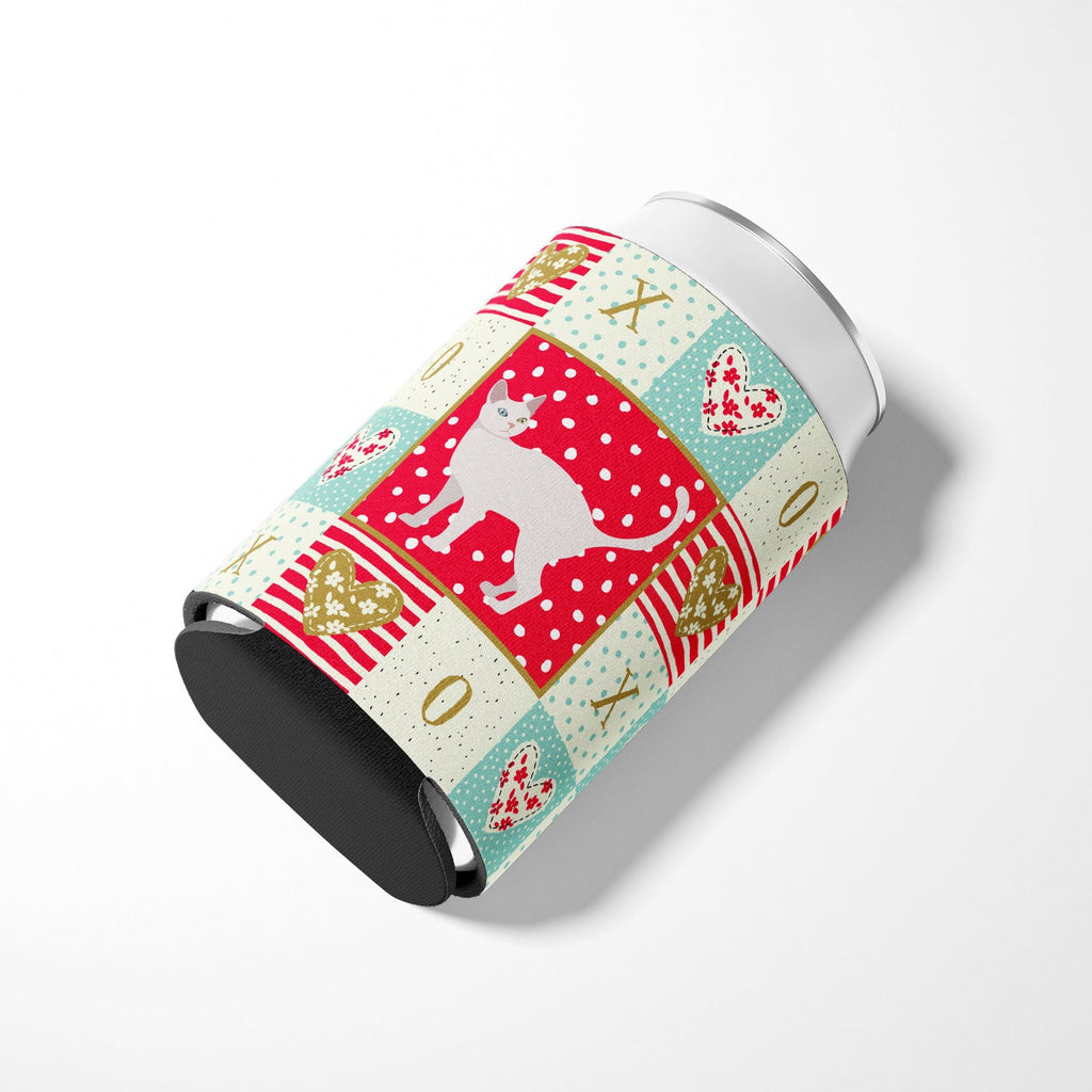 Khao Manee #2 Cat Love Can or Bottle Hugger Cooler Sleeve for Standard 12 oz Cans, Insulated Foam Beer & Soda Can Hugger Reusable